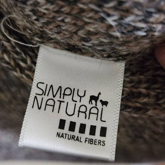 Simply Natural Linda Ebel Tan Peruvian Alpaca Open Front Cardigan Sweater OS - Picture 7 of 8